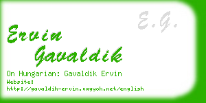 ervin gavaldik business card